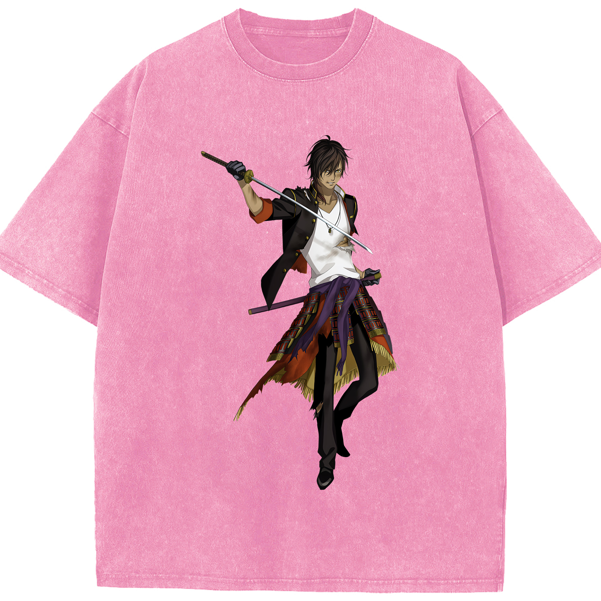 （画像用） 刀剣乱舞 Touken Ranbu 綿100% ヴィンテージ風 半袖Tシャツ（フロントプリント）
